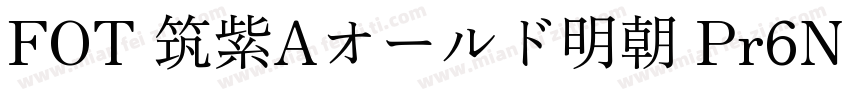 FOT 筑紫Aオールド明朝 Pr6N E Regular字体转换